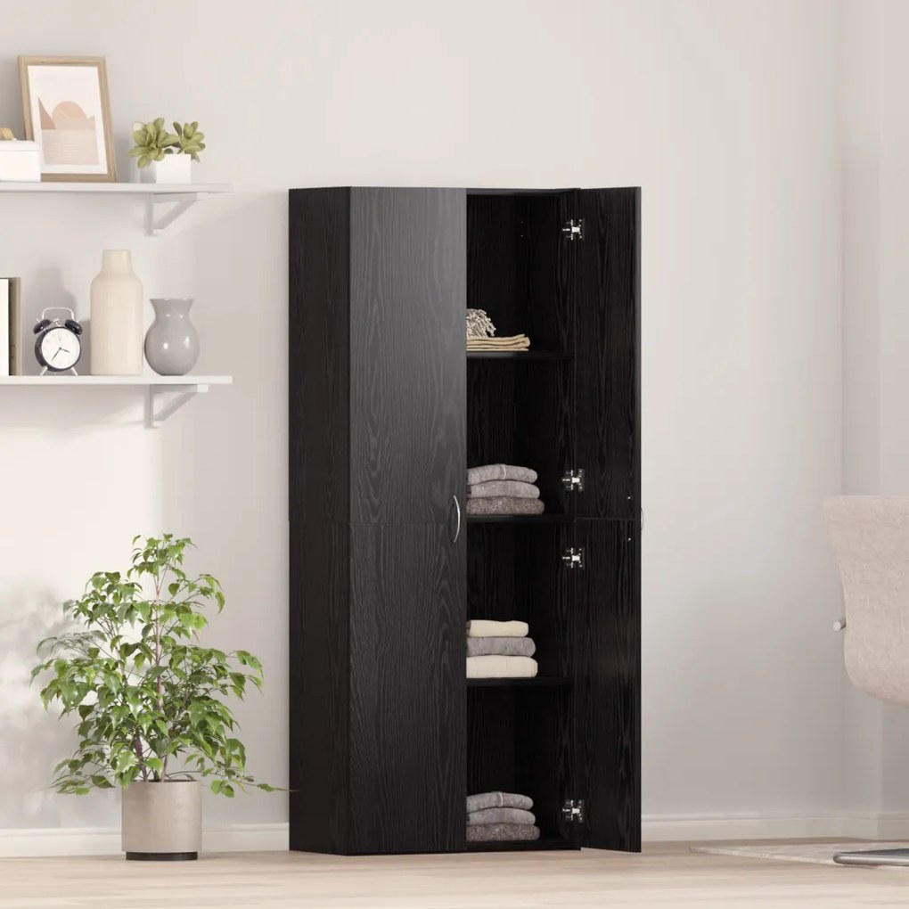Fekete Tölgy Felső Szekrény - 60 x 32 x 153 cm - Műszaki fa