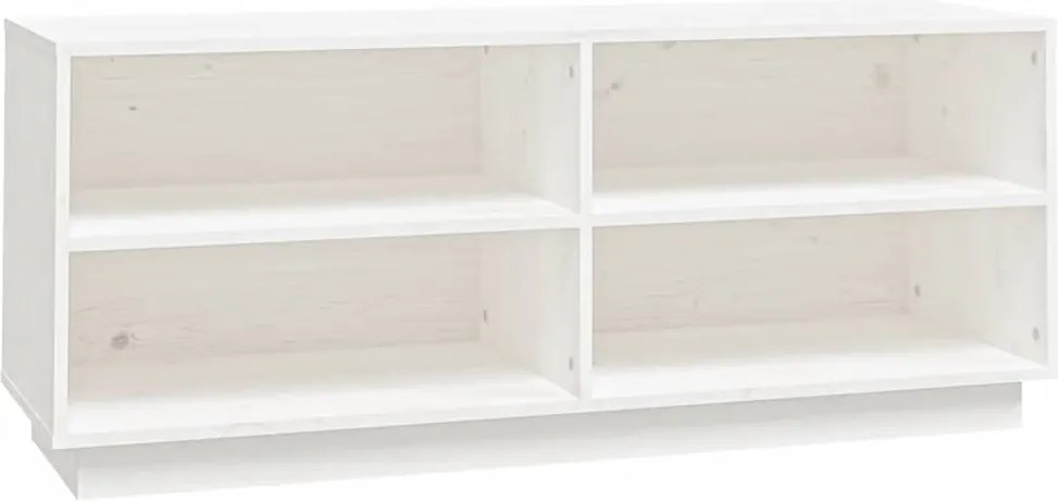 vidaXL fehér tömör fenyőfa cipőszekrény 110 x 34 x 45 cm