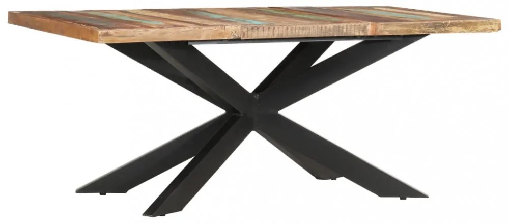 tömör újrahasznosított fa étkezőasztal 180 x 90 x 76 cm