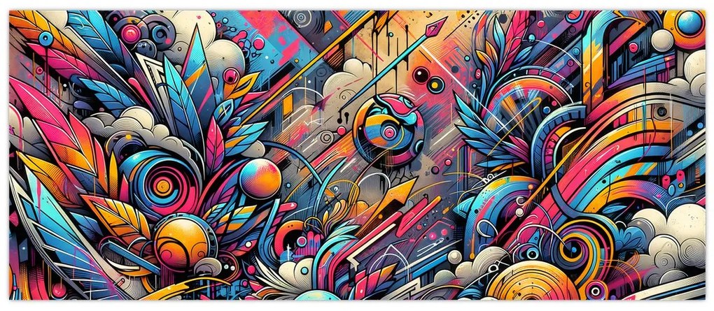 Kép - Színes graffiti (120x50 cm)
