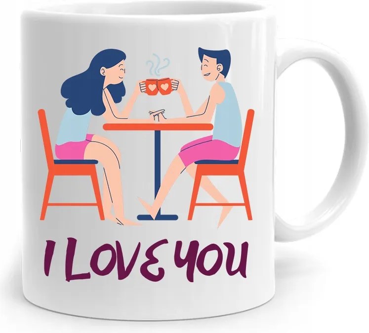 Bögre Ajándék Valentin Napra I Love You fényképes nyomtatással
