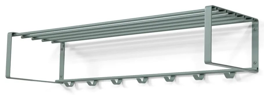Szürkészöld fém fali fogas polccal 100 cm Rex – Spinder Design