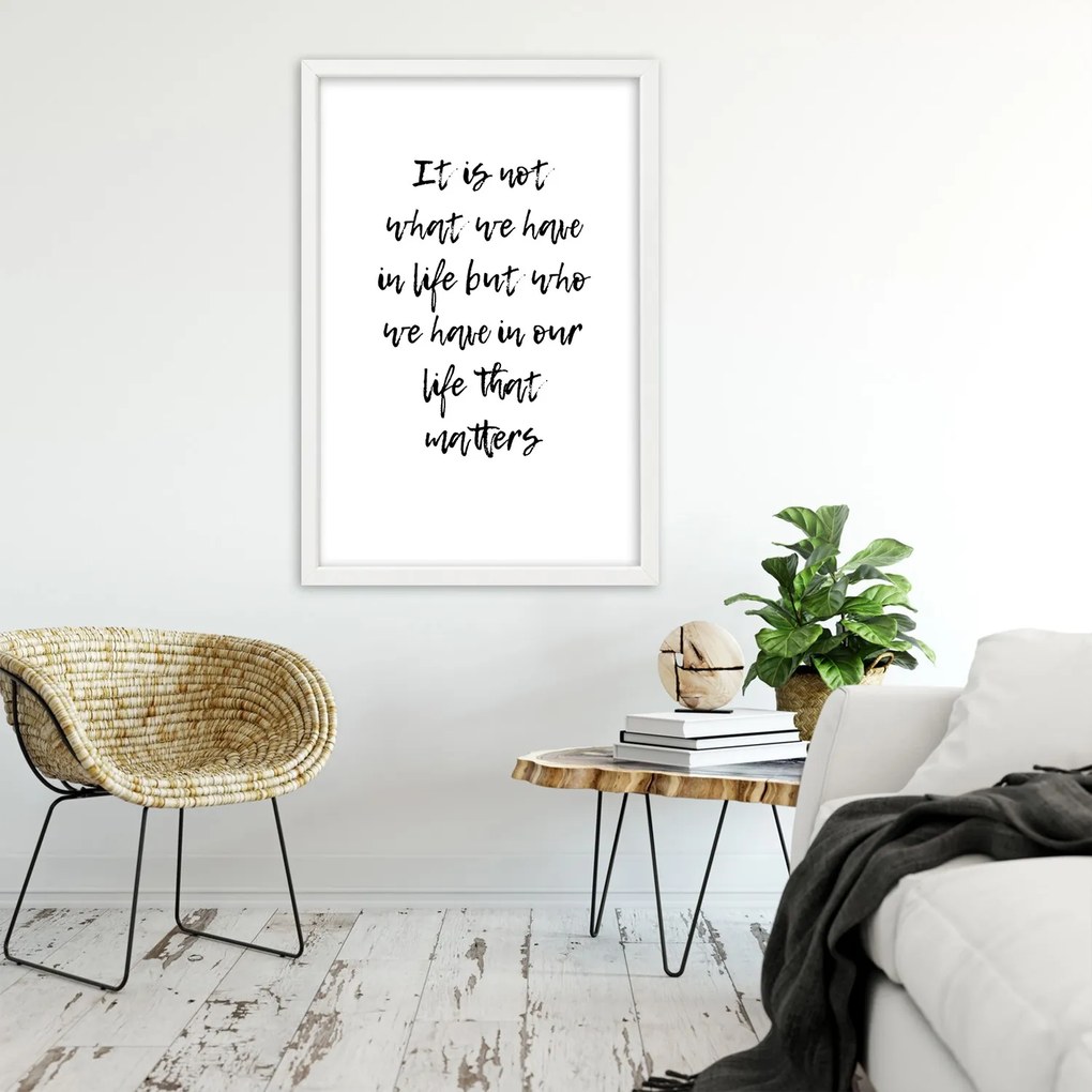 Gario Poszter Nem az számít, hogy mi van az életünkben, hanem az, hogy kik vannak az életünkben A keret színe: Fekete, Méret: 60 x 90 cm
