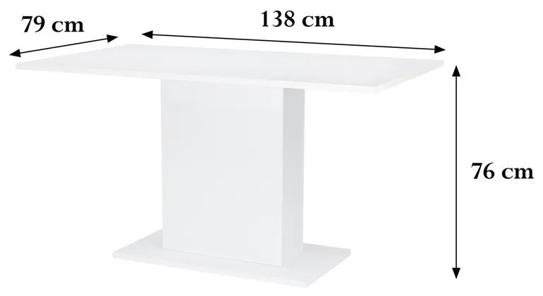 Yorki Elegant étkezőasztal 138x79 cm fehér