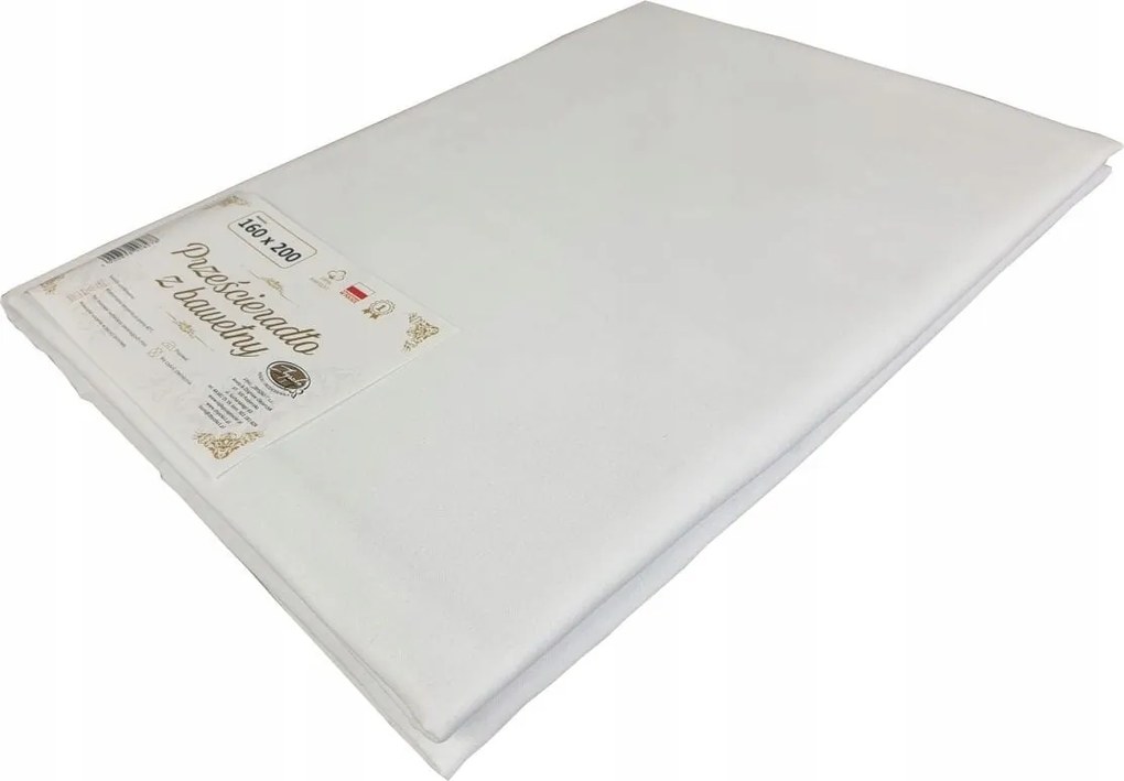 Pamut lepedő gumi nélküli160x200 fehér