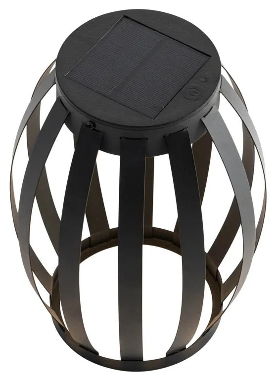 2 db kültéri asztali lámpa készlet fekete 3 fokozatú fényerőszabályozóval napelemes és újratölthető - Sheldon