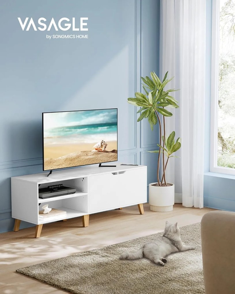 TV szekrény 2 ajtóval, 40 x 140 x 50 cm, fehér