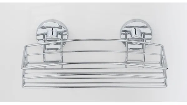 WENKO 20883100 - VACUUM-LOC kerek polc, acél, 26x15,3 cm, fényes króm