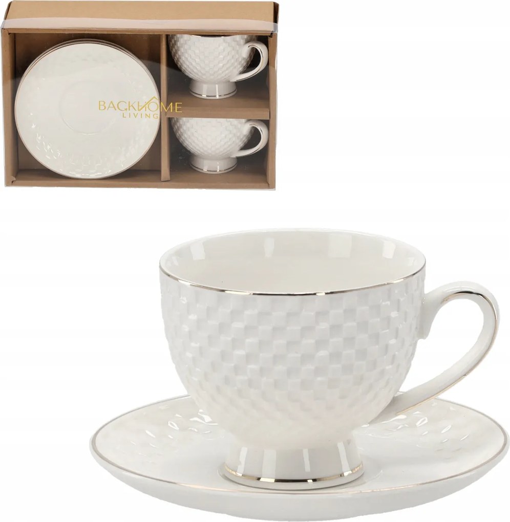 2 db-os csészealj szett arany csíkkal minőségi