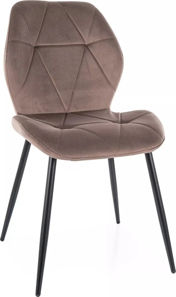 Rick Velvet szék váz fekete bársony szövet cappuccino bluvel 38