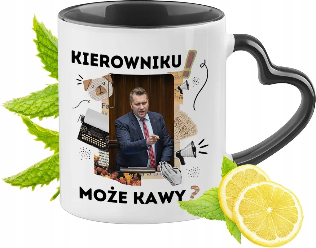 Fekete Pis Bögre Fekete Szív Alakú Füllel Ajándék Nyomtatott