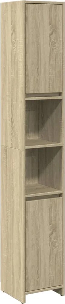 vidaXL sonoma tölgy színű szerelt fa fürdőszobaszekrény 30x30x183,5 cm