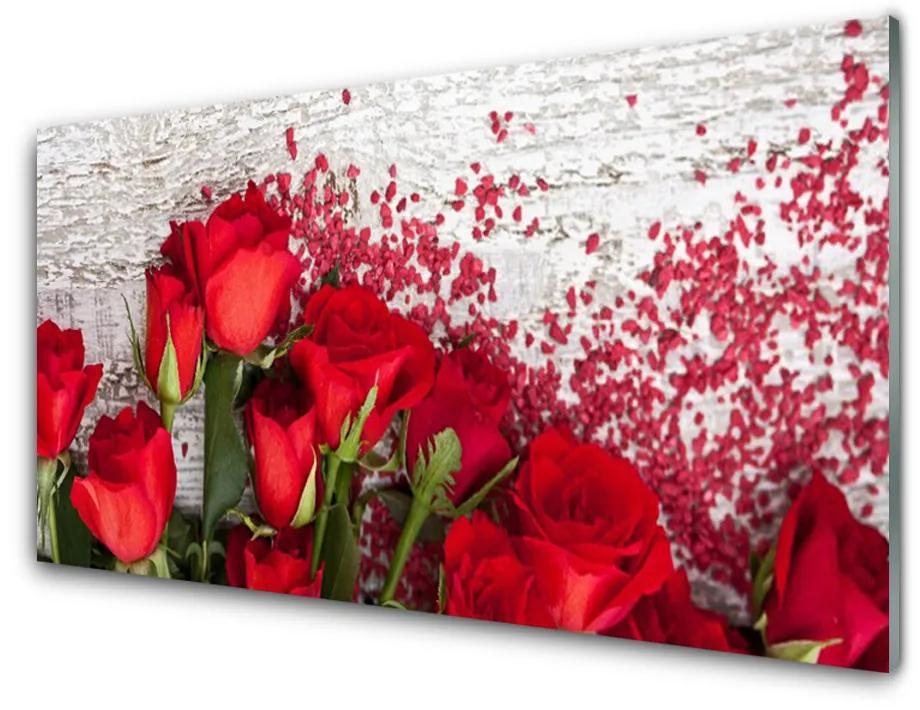 Akrilüveg fotó Rózsa virágok Plant 125x50 cm