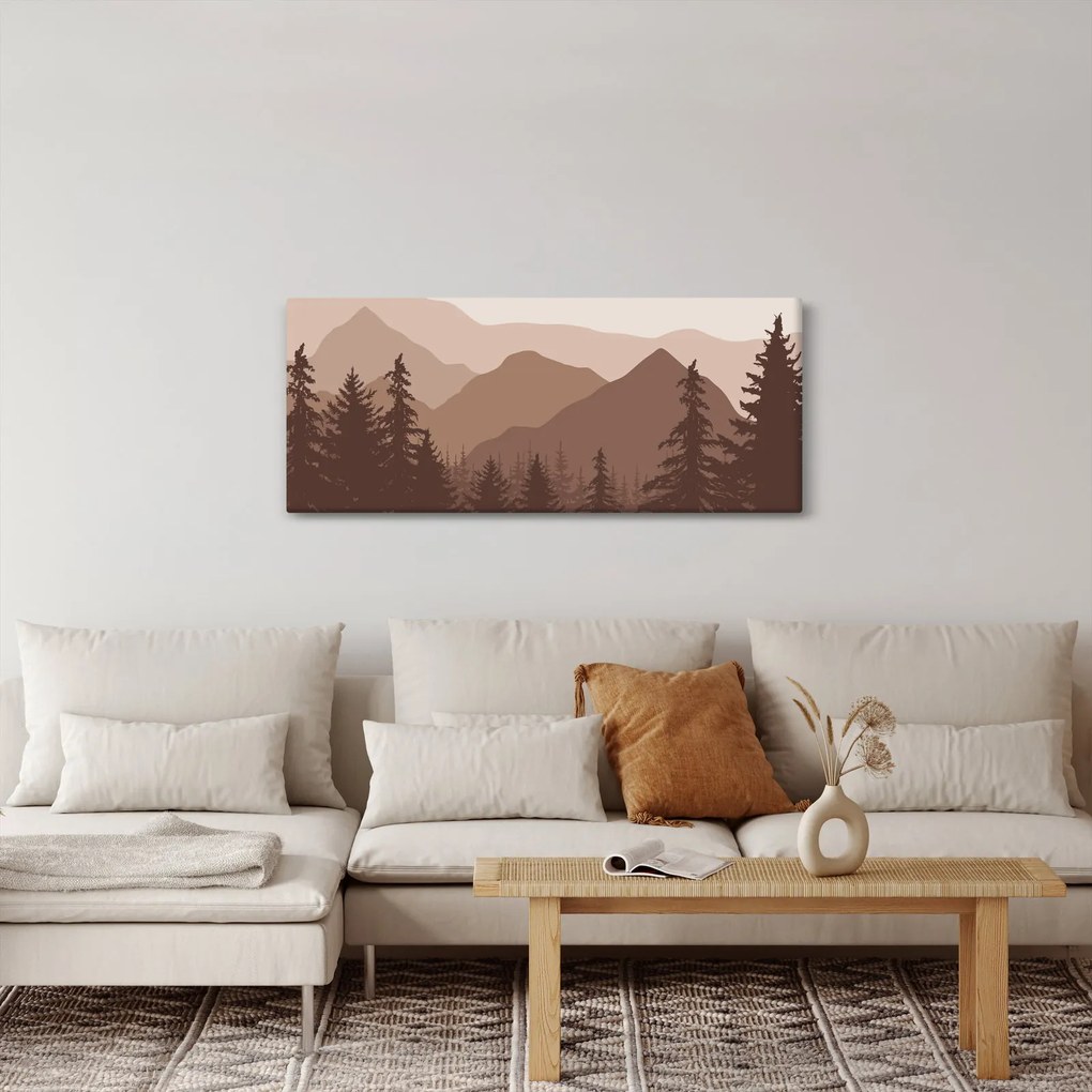 Kép - Barna hegyek N⁰2 (120x50 cm)