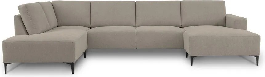 Világosbarna zsenília sarokkanapé (bal oldali-U alakú) Fabian – Scandic