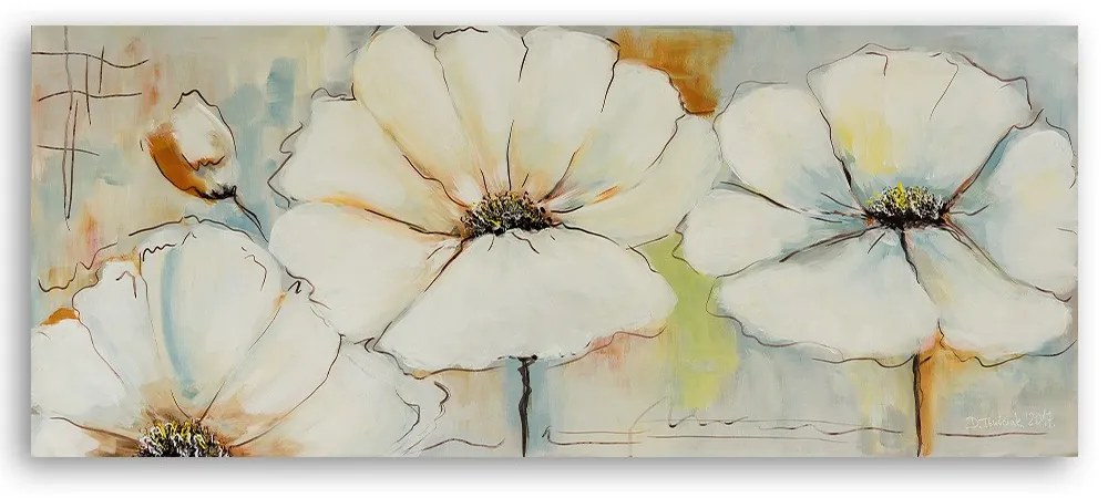 Gario Vászonkép Három virág és egy bimbó Méret: 120 x 40 cm