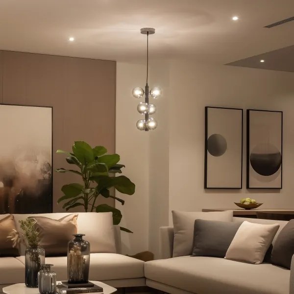 Brilagi - LED csillár kábelen MILLA 6xG9/3W/230V fekete króm/füstszínű