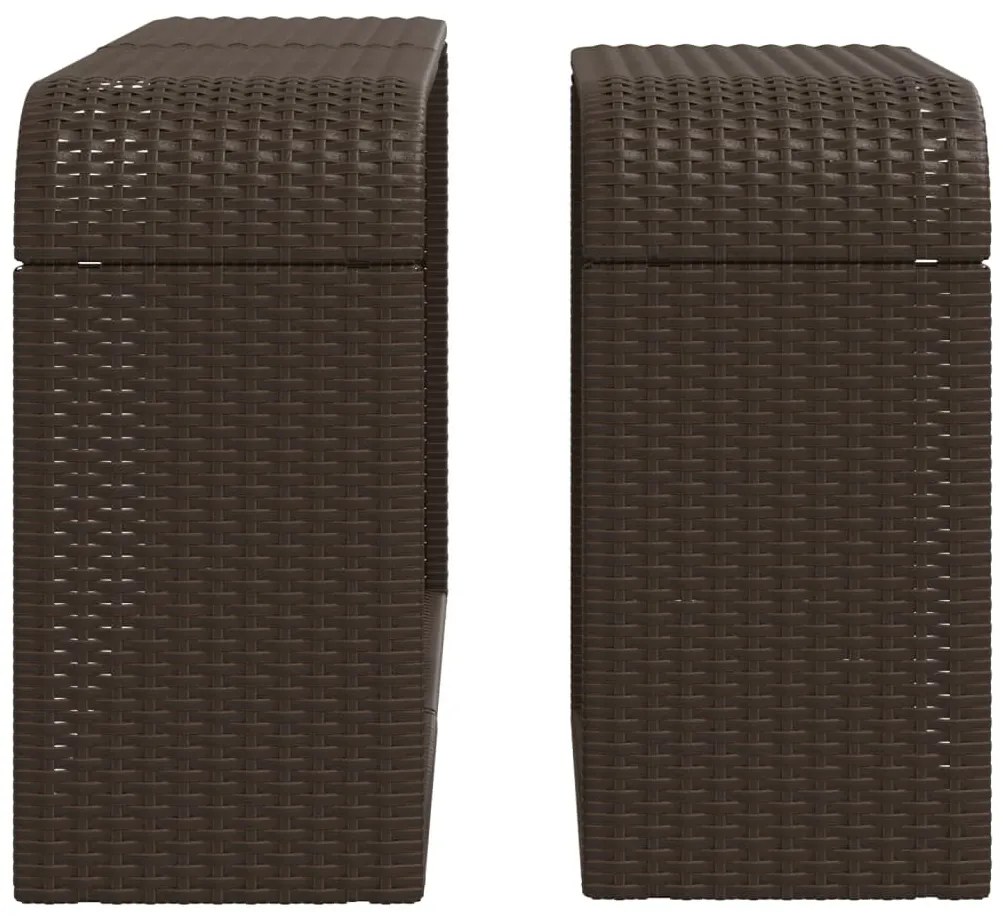 2 db barna polyrattan tárolópolc