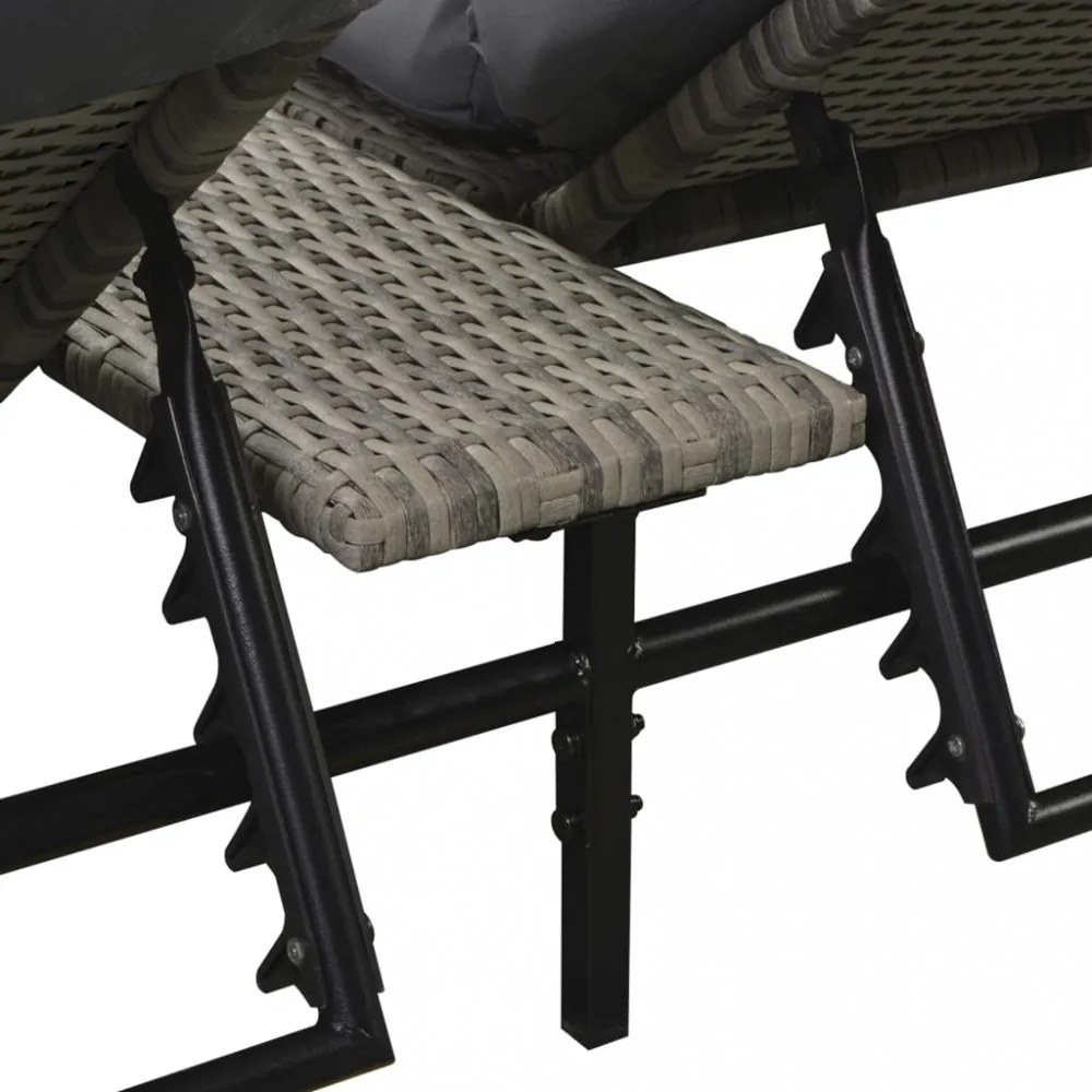 15 részes szürke kültéri polyrattan pihenőszett
