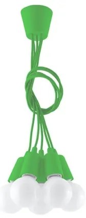 Csillár zsinóron DIEGO 5xE27/60W/230V zöld