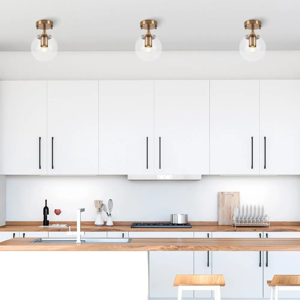 Sárgaréz színű mennyezeti lámpa üveg búrával ø 15 cm Atmaca – Opviq lights