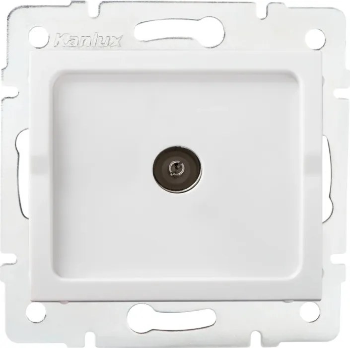 Szimpla antenna Tv aljzat Süllyesztett végzáró Logi Fehér Kanlux