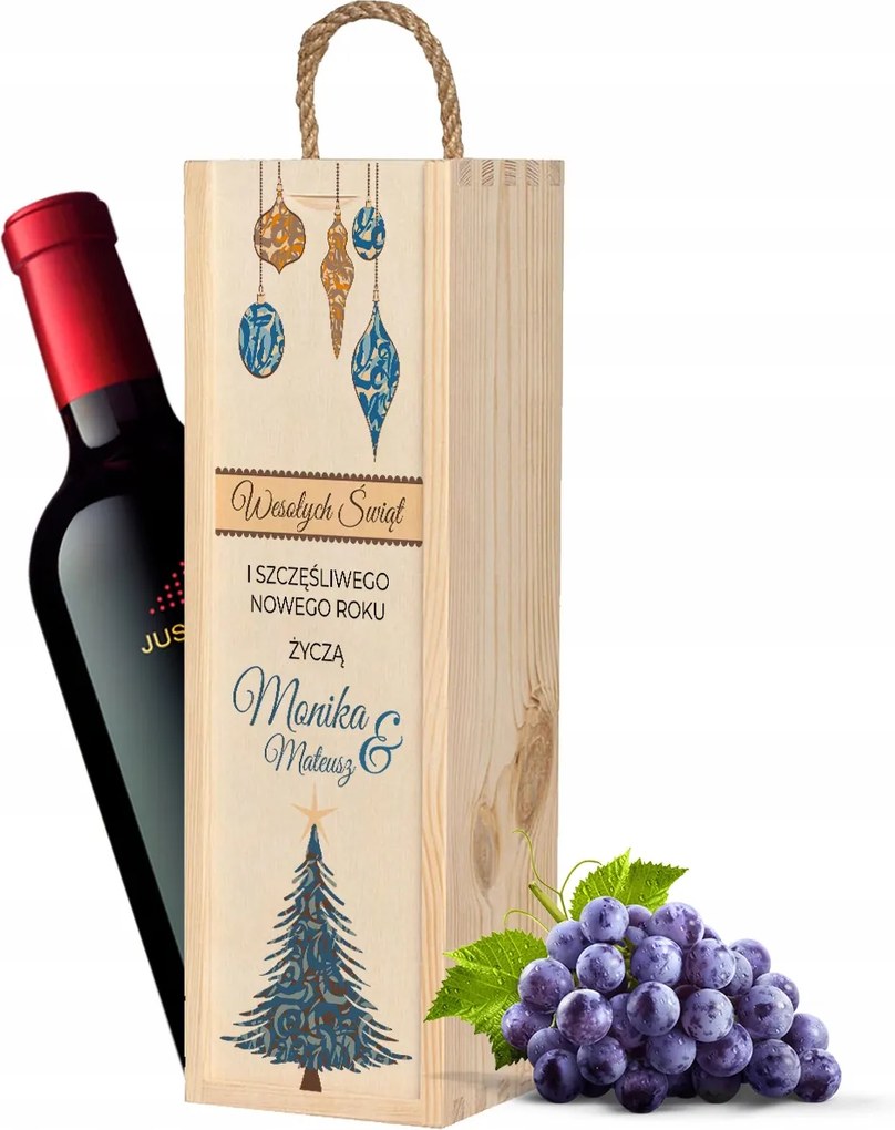 Alkoholos doboz Bor Fa Ajándék Karácsonyra Személyre szabás Kreator