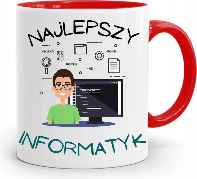 Piros Bögre Informatika Programozó Ajándék fényképes nyomtatással