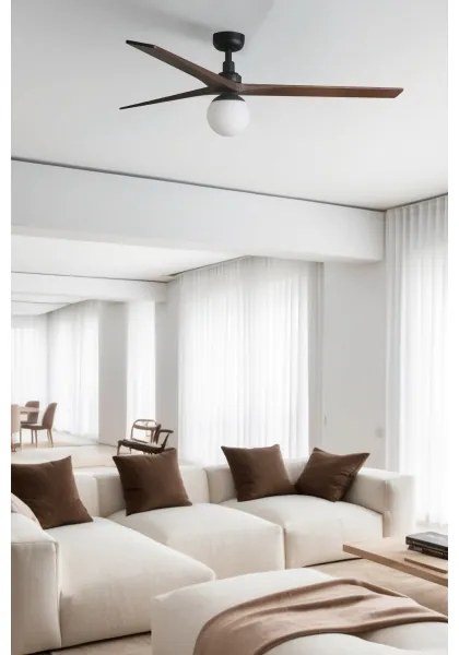 FARO 34276WT-11L - KLIM L vent. 1xE27/15W/230V dió/fekete, 150 cm WT+DO