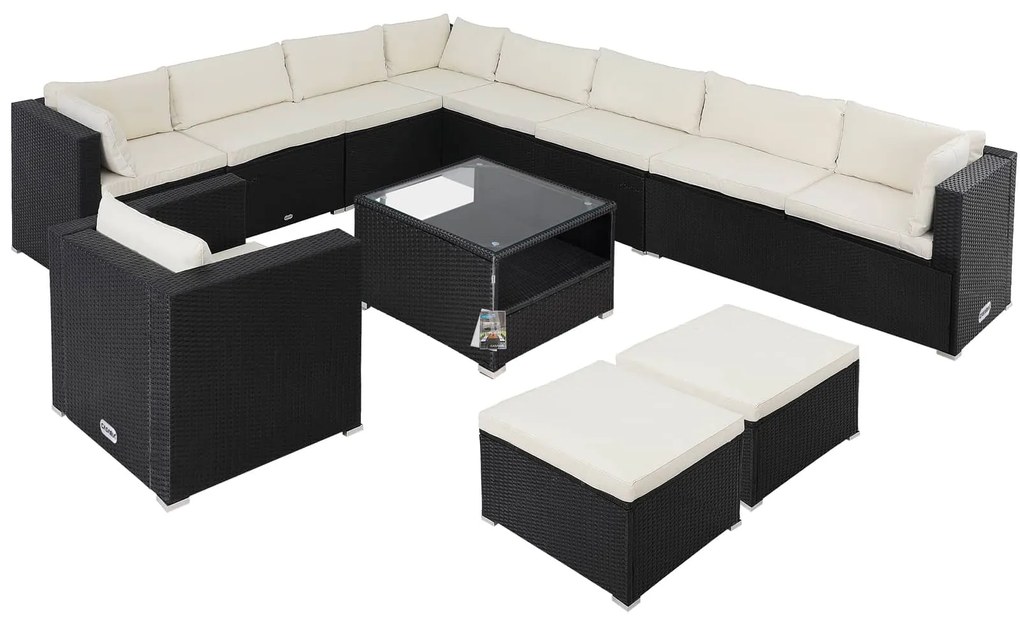 Casaria® Kerti rattan készlet Agen II