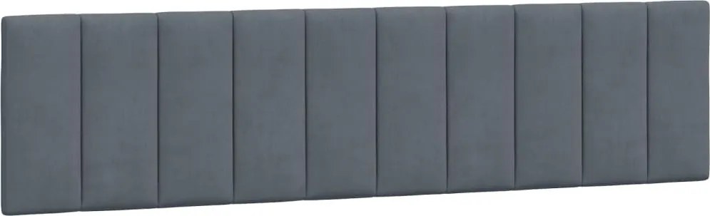 sötétszürke bársony fejtámla párna Hanko 200 cm