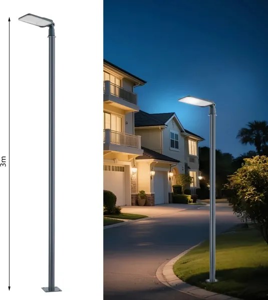 Brilagi-LED Kültéri lámpa oszloppal és kl. 3 m URBANLIGHT LED/100W/230V antracit IP65