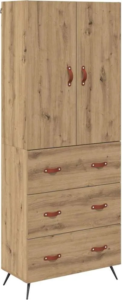 vidaXL Magasfiú fiókkal Artisan tölgy 69,5 x 34 x 180 cm Faanyag