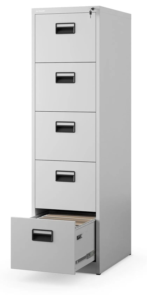 Fém irattartó szekrény, 5 fiókos SARA V5, 460 x 1625.5 x 620 mm, szürke