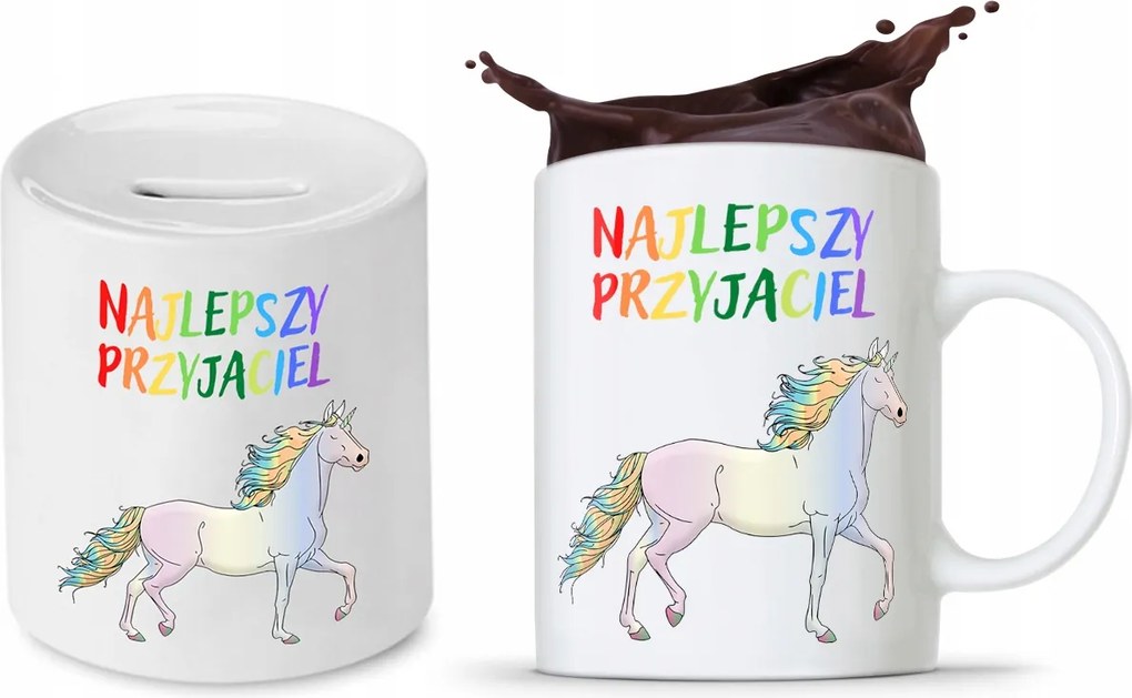 Gyerek Szett Lánya Fia Bögre Persely nyomott mintával