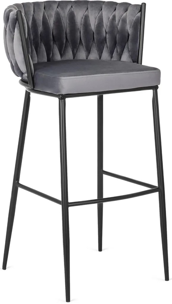 Elegáns Bárszék Szürke Bársony Kárpittal. FLORES