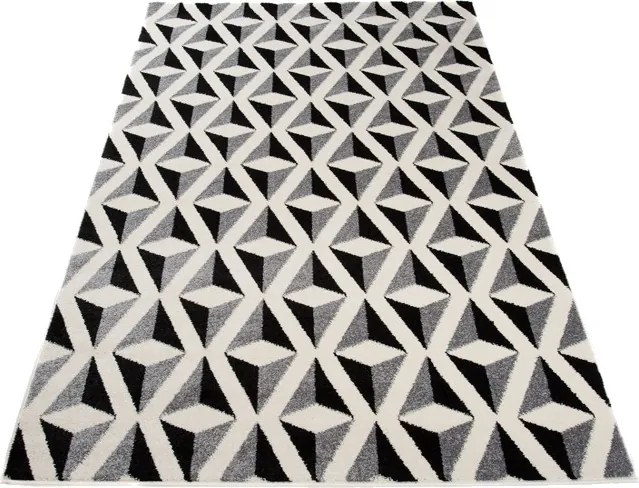 Marokkói Szőnyeg Rombusz 3D 120x170 szép soft t425bw