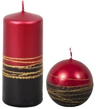 Lumina Gold karácsonyi gyertya henger, piros