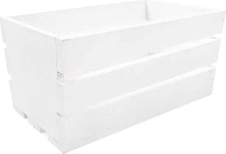 Kis Fehér Fából Készült Virág- És Gyógynövénytartó Doboz 30x18x15 cm