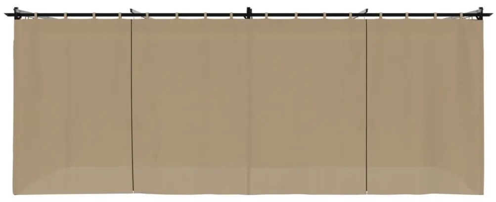 tópszínű acél pavilon függönyökkel 6 x 3 m
