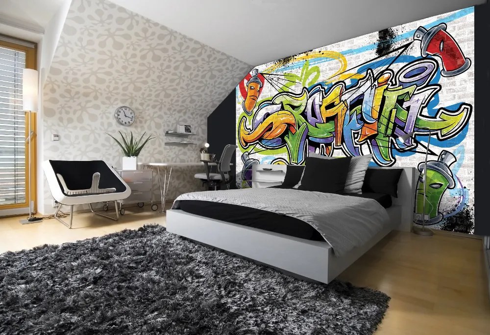 Utcai graffiti poszter, fotótapéta Vlies (254 x 184 cm)