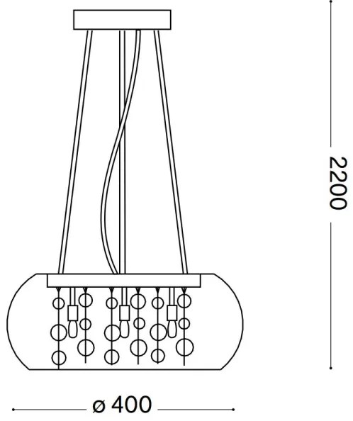 Ideal Lux - Csillár zsinóron AUDI 5xG9/40W/230V füstös