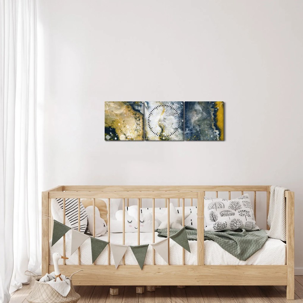 Kép - Arany absztrakció (órával) (90x30 cm)