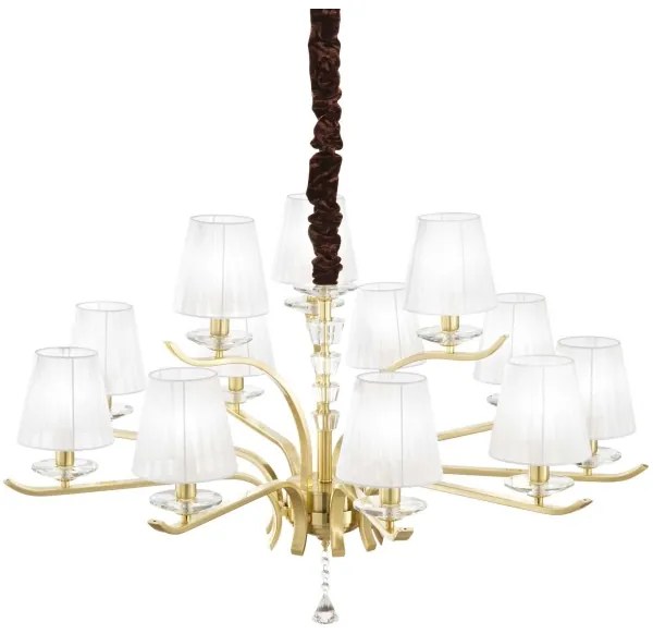 Ideal Lux - Csillár láncon PEGASO 12xE14/28W/230V átm. 102 cm arany