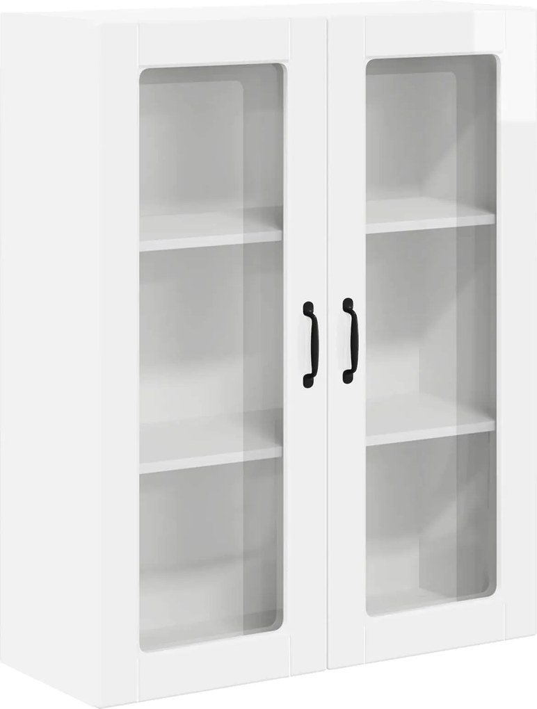 vidaXL Fali konyhaszekrény Magas Fényű Fehér 80 x 31 x 100 cm Faanyag