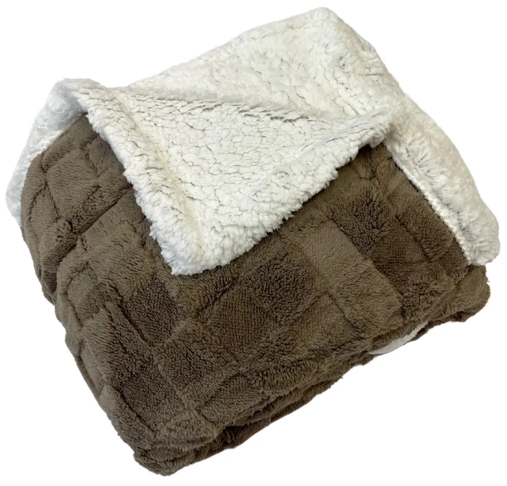 Luxus báránytakaró sötétbarna mikroplüssből 200x230cm TiaHome