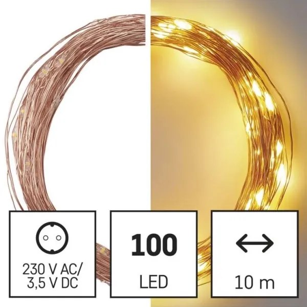 LED Karácsonyi kültéri lánc 100xLED/15m IP44 meleg fehér