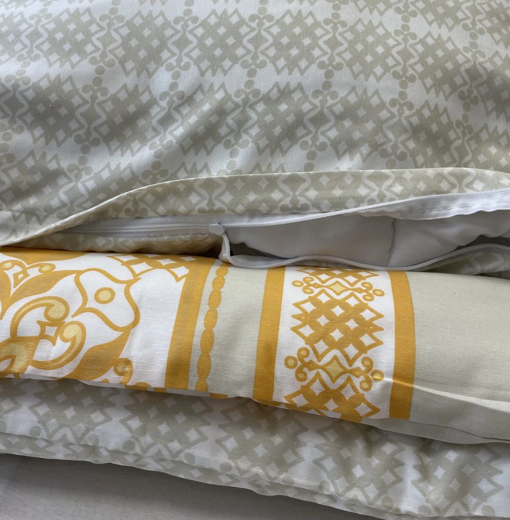 Pamut ágynemű Angelika Gold TiaHome - 1x Párna 90x70cm, 1x Paplan 140x220cm