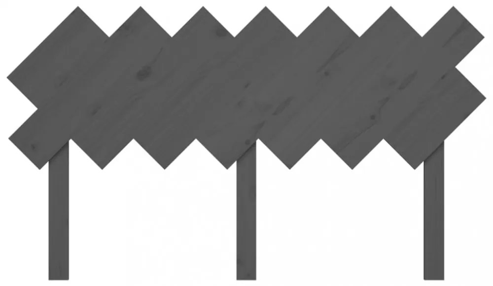 szürke tömör fenyőfa ágyfejtámla 141x3x80,5 cm