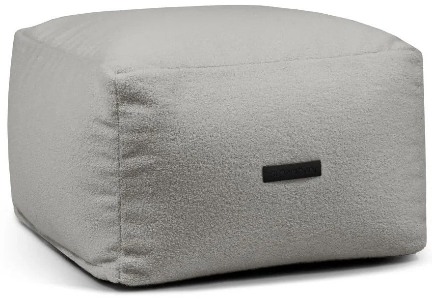 Világosszürke buklé babzsákfotel Softbox MooG – SLOWDOWN